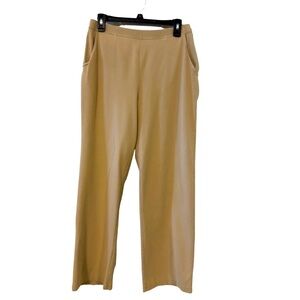 LL Bean Perfect Fit Straight Leg Pull On Business Casual Pocketed Tan Pants M